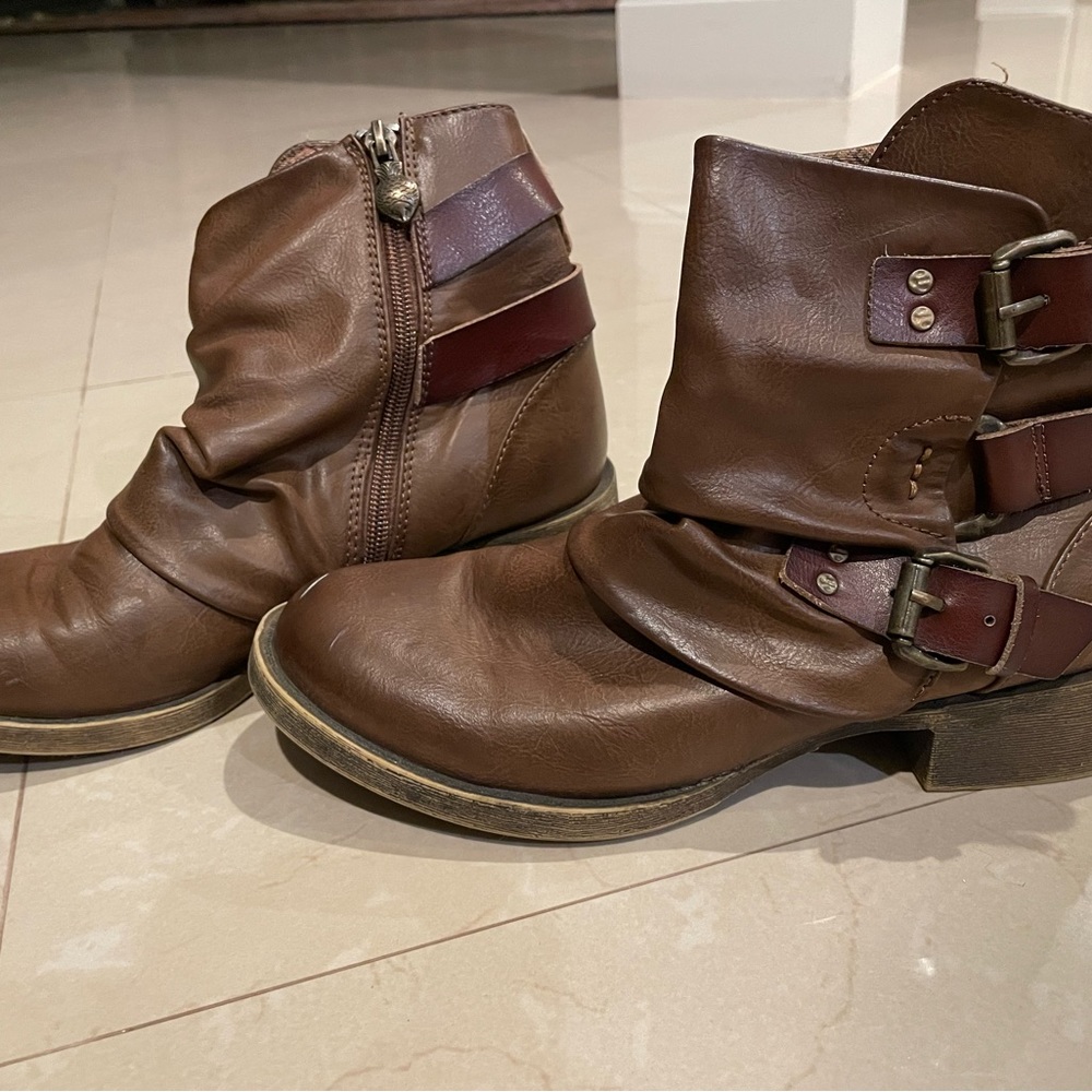 Blowfish Brown Booties, Size 8